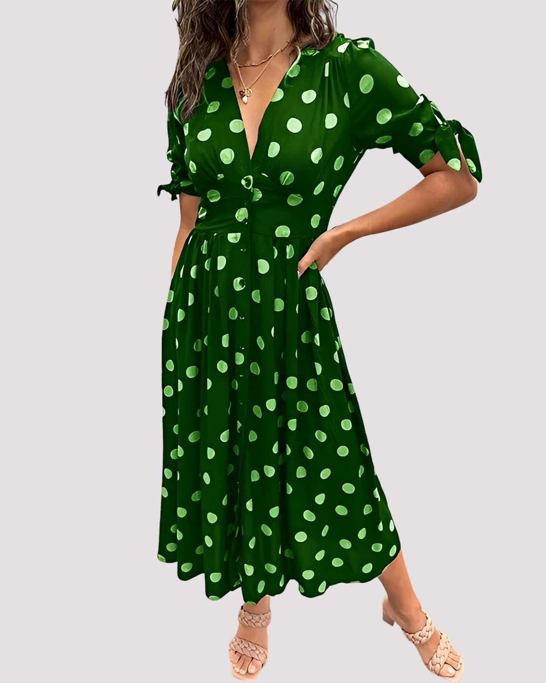 Nicole - Robe Sophistiquée à Pois
