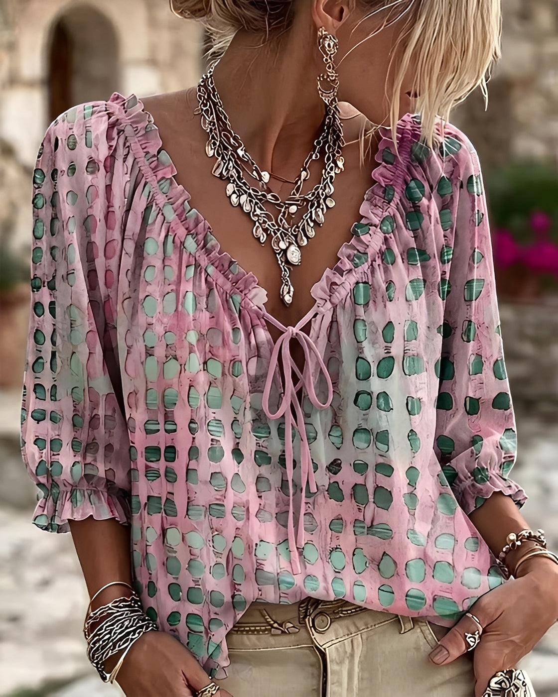 Candice - Chemisier Chic à Pois
