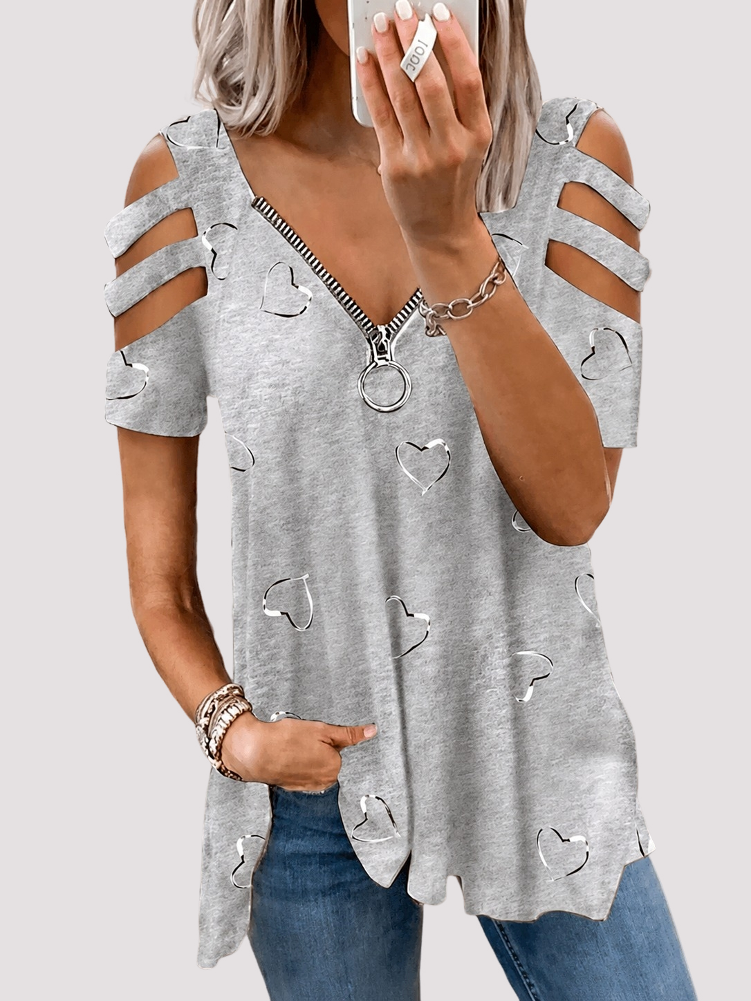 Saira - Chemise à Zip Élégant