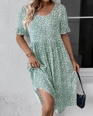 Michaela - Robe Midi à Motif Fleuri