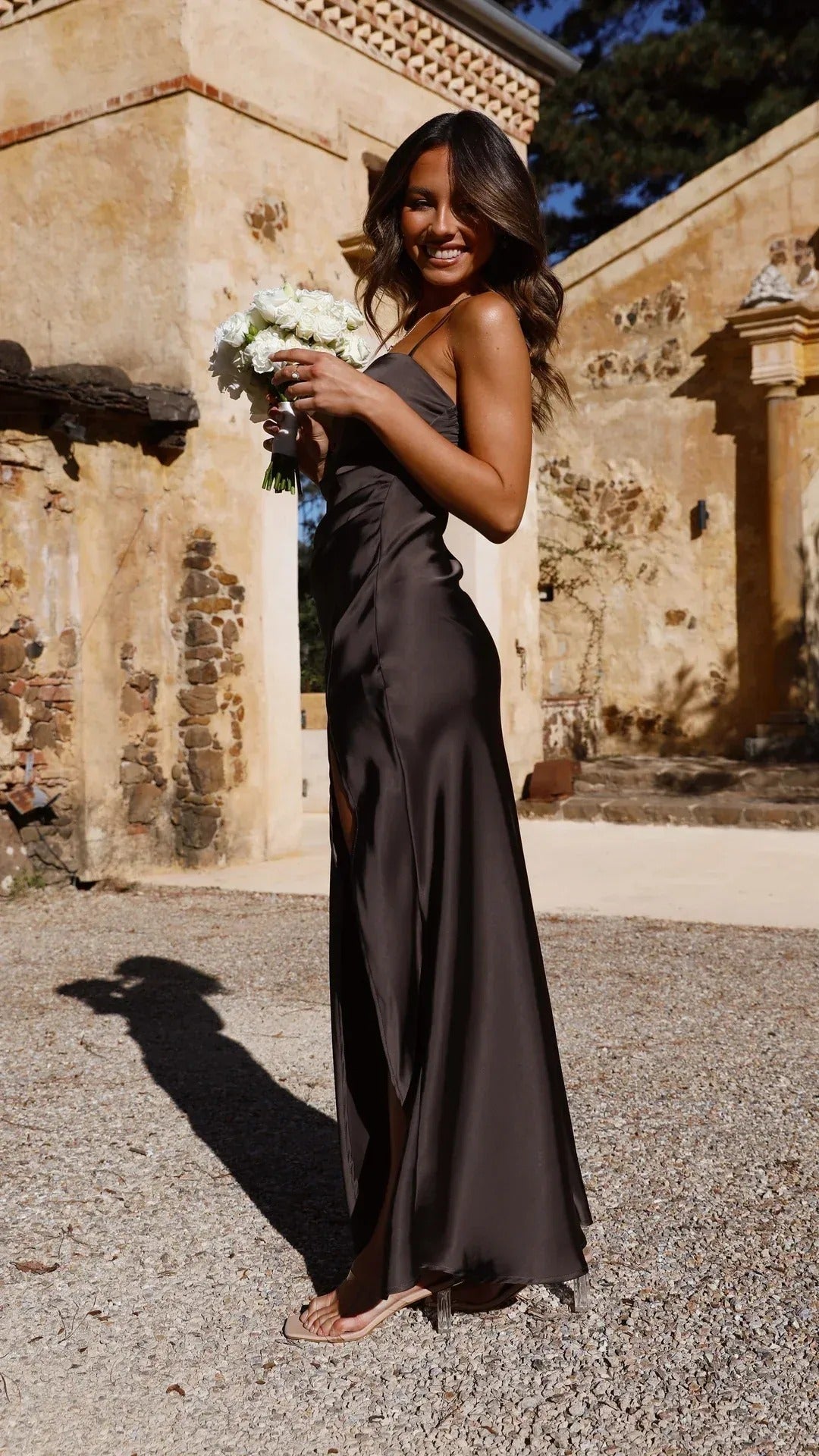 Asha - Robe longue chic avec fente latérale