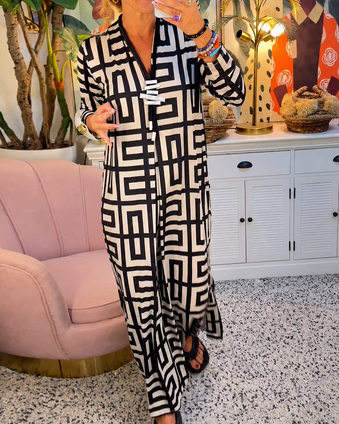 Valerie - Robe Chic à Motifs Géométriques