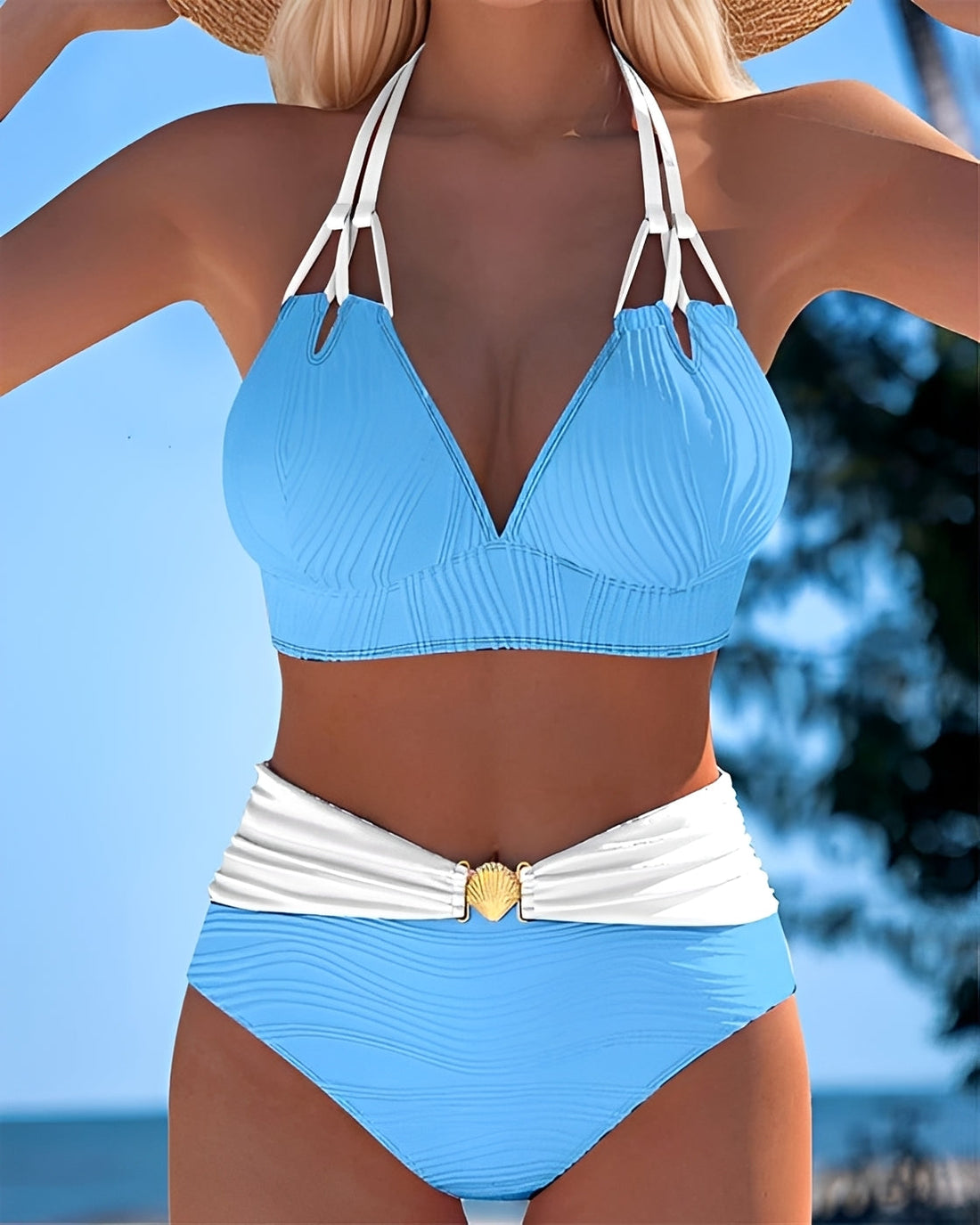Camille - Bikini Élégant taille haute