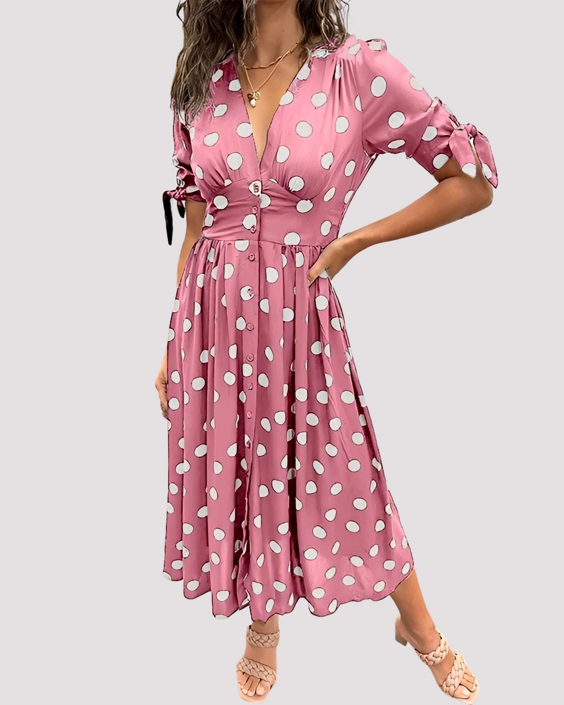 Nicole - Robe Sophistiquée à Pois