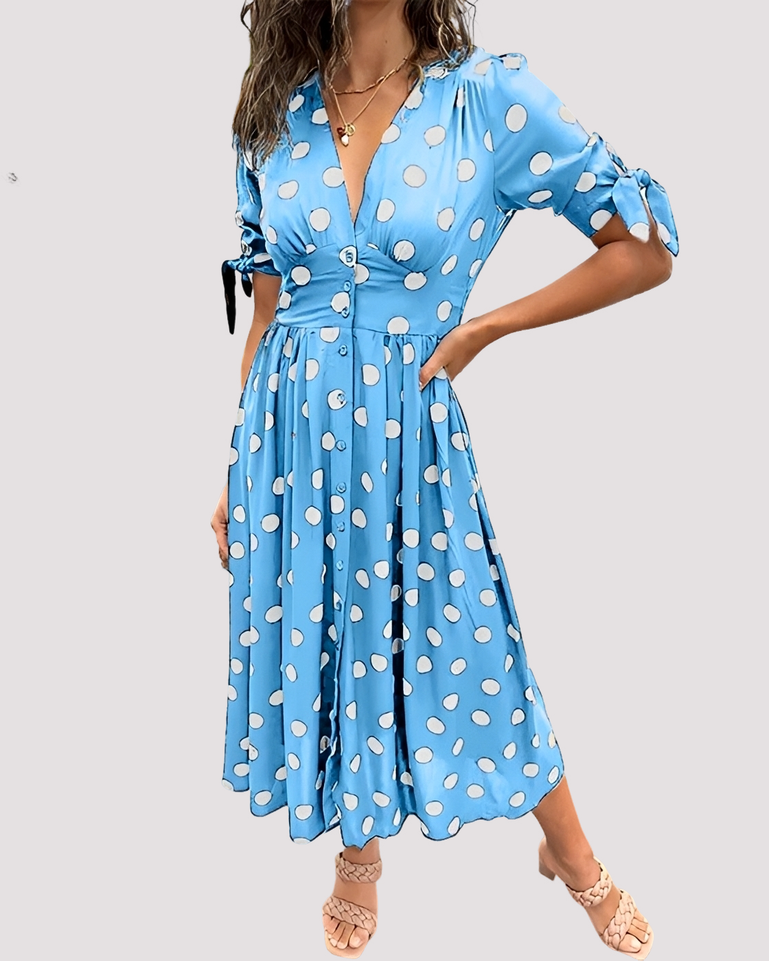 Nicole - Robe Sophistiquée à Pois