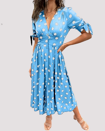 Nicole - Robe Sophistiquée à Pois