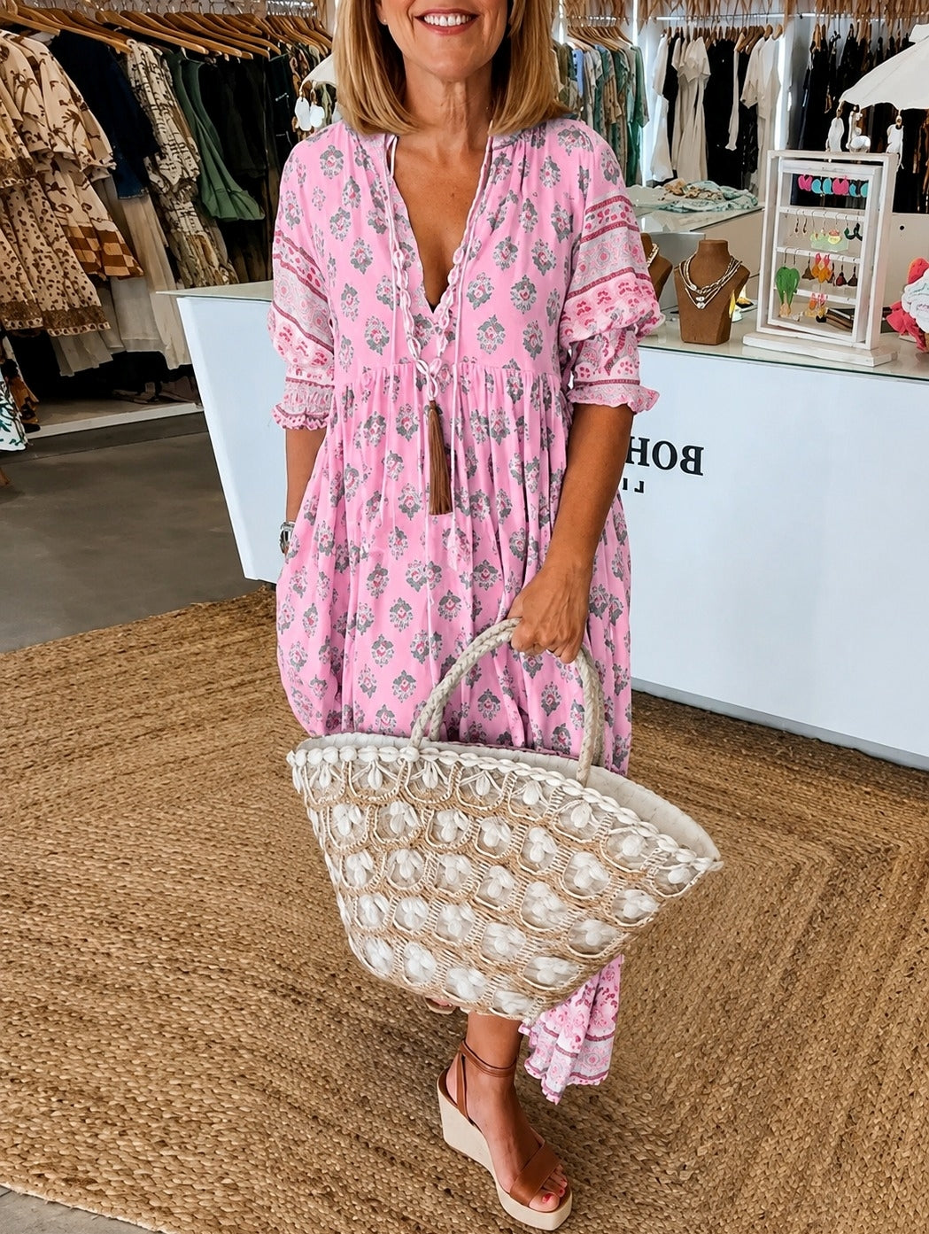 Casey - Robe Relax avec Manches Mi-longues