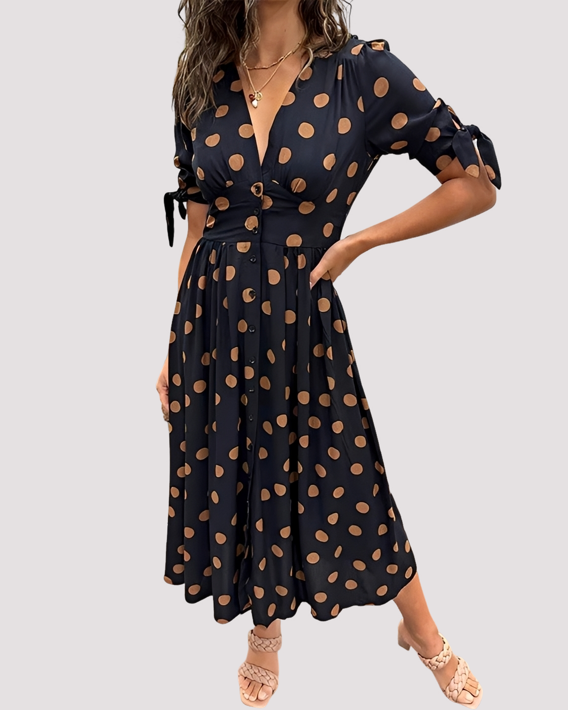 Nicole - Robe Sophistiquée à Pois