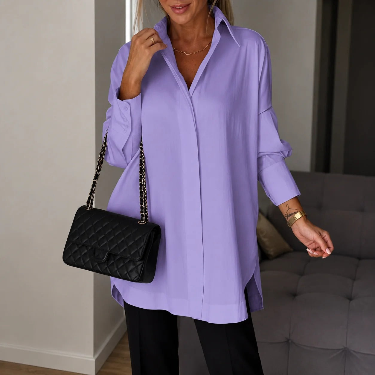 Lauren - Blouse élégante à manches longues