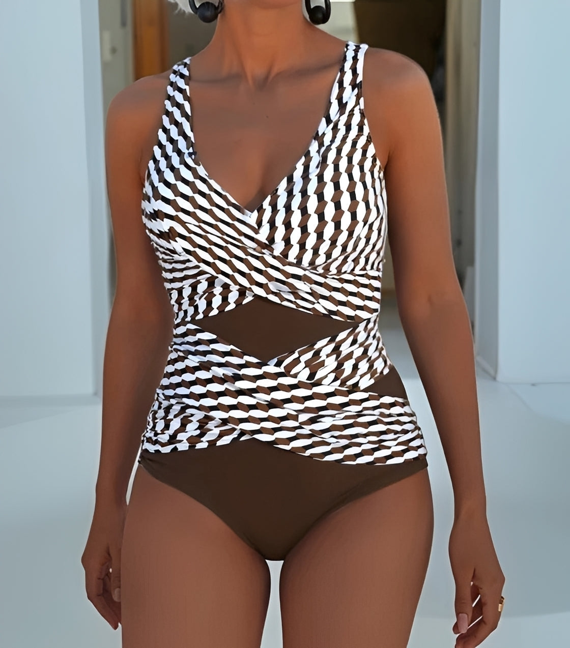 Karen - Maillot de Bain Élégant avec Détail Croisé