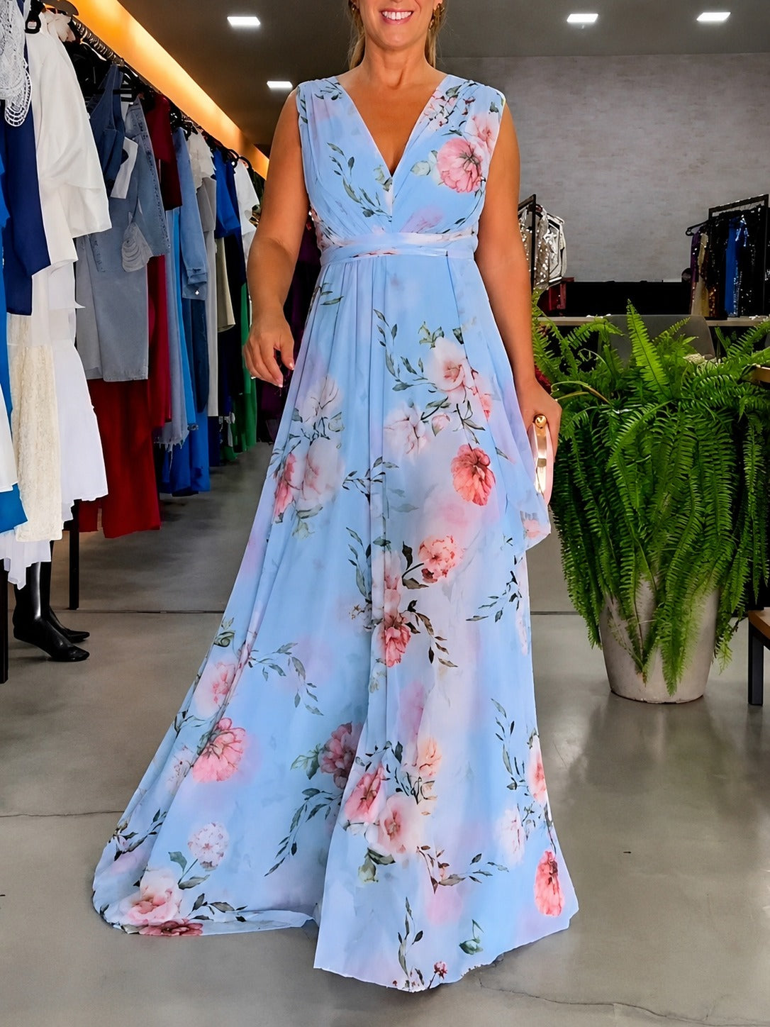 Hana - Robe Fleurie Décontractée Sans Manches