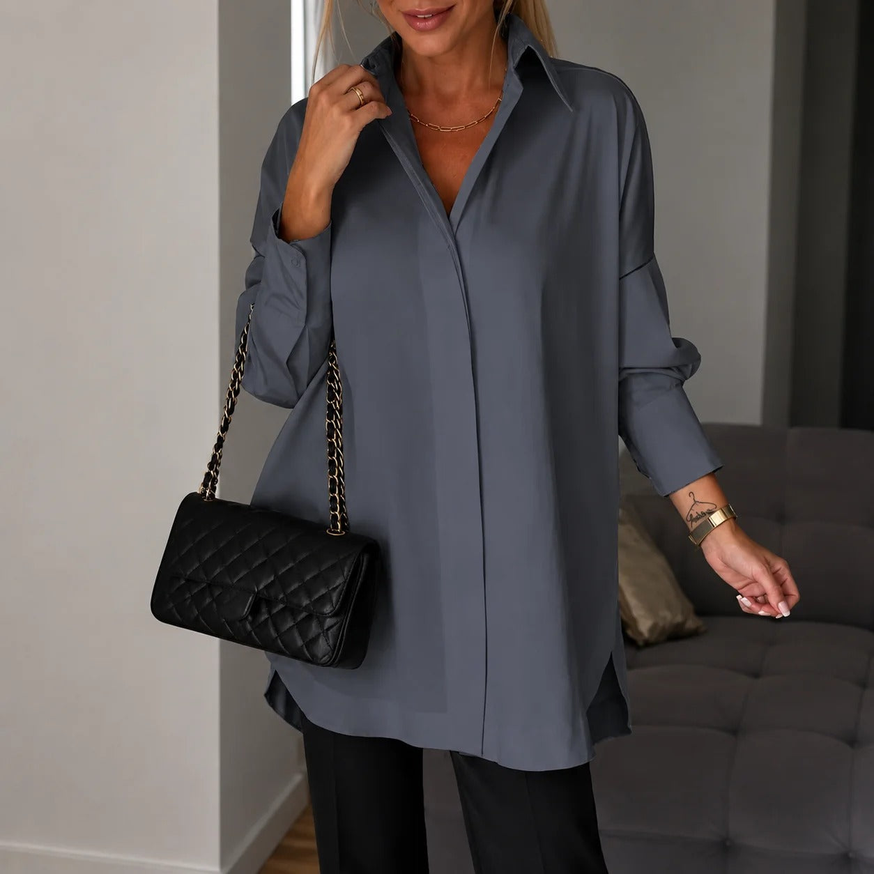 Lauren - Blouse élégante à manches longues