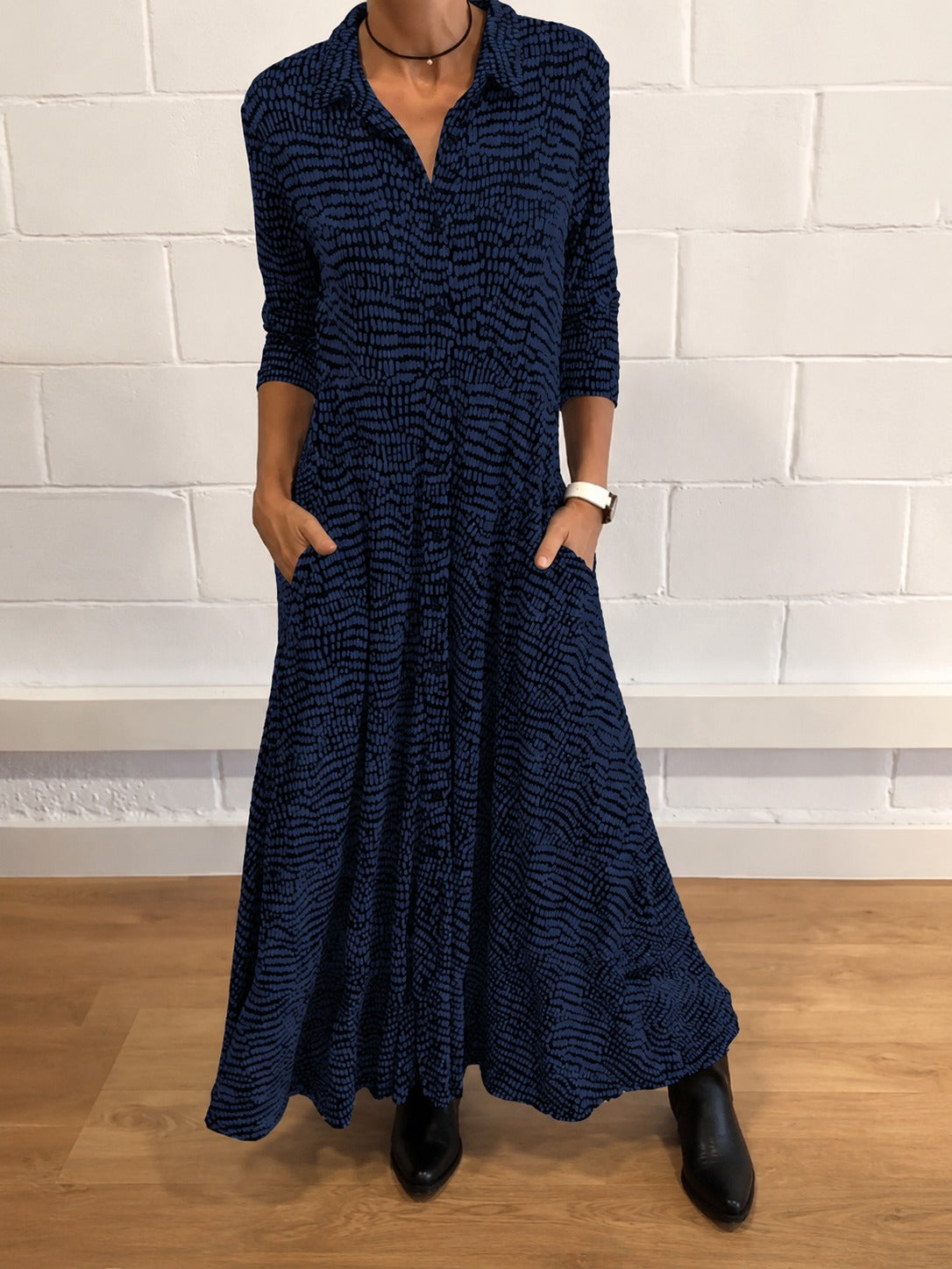 Salma - Robe Élégante avec Poches à Rabat