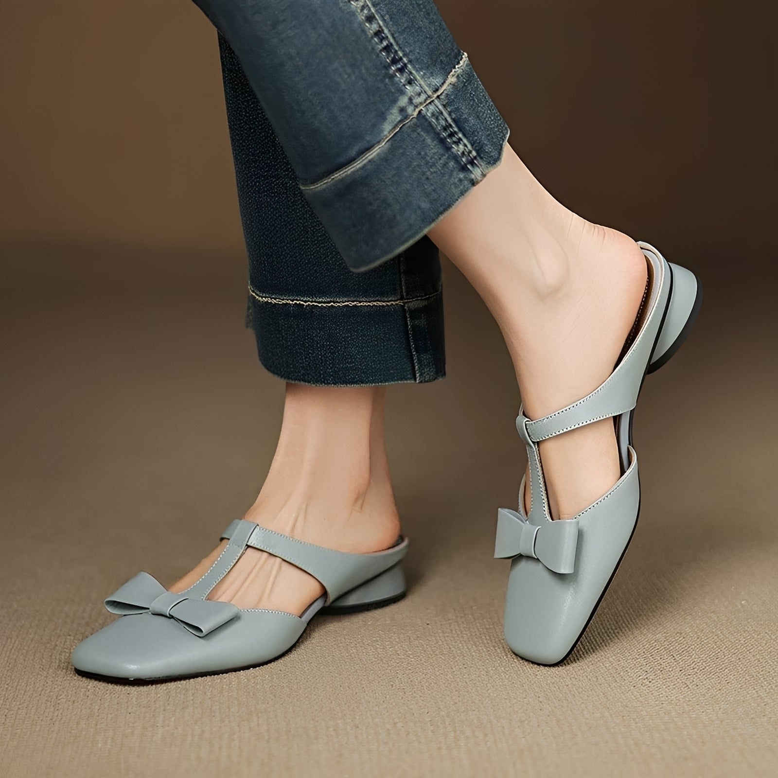 Jean - Mules Élégantes avec Nœud