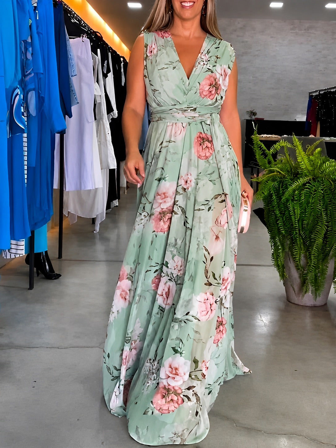 Hana - Robe Fleurie Décontractée Sans Manches