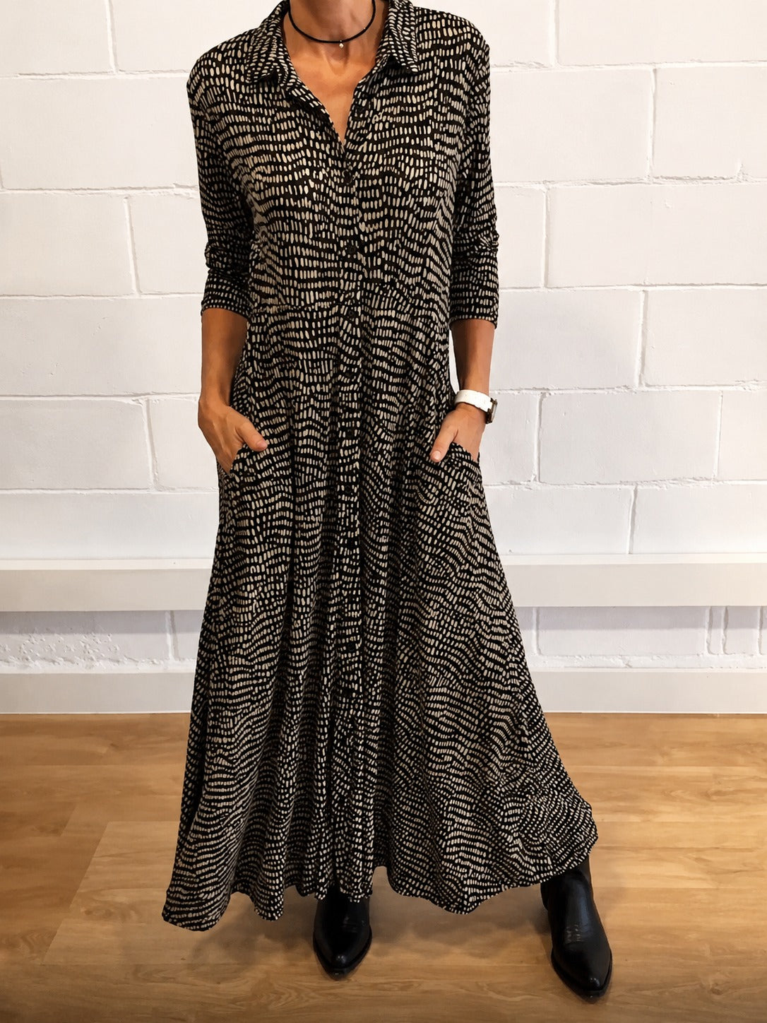 Salma - Robe Élégante avec Poches à Rabat