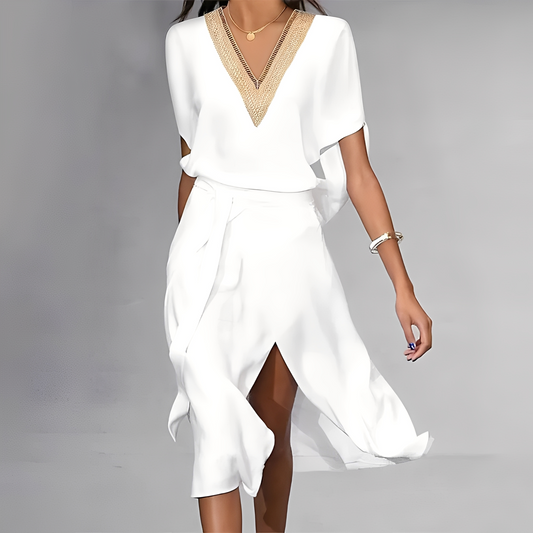Isabella – Robe Midi Blanche pour Femme