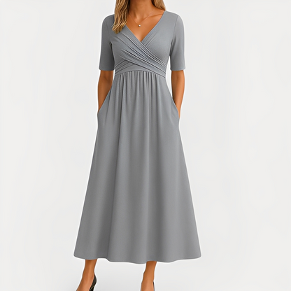 Maïka - Elegantes Kleid mit V-Ausschnitt für Damen
