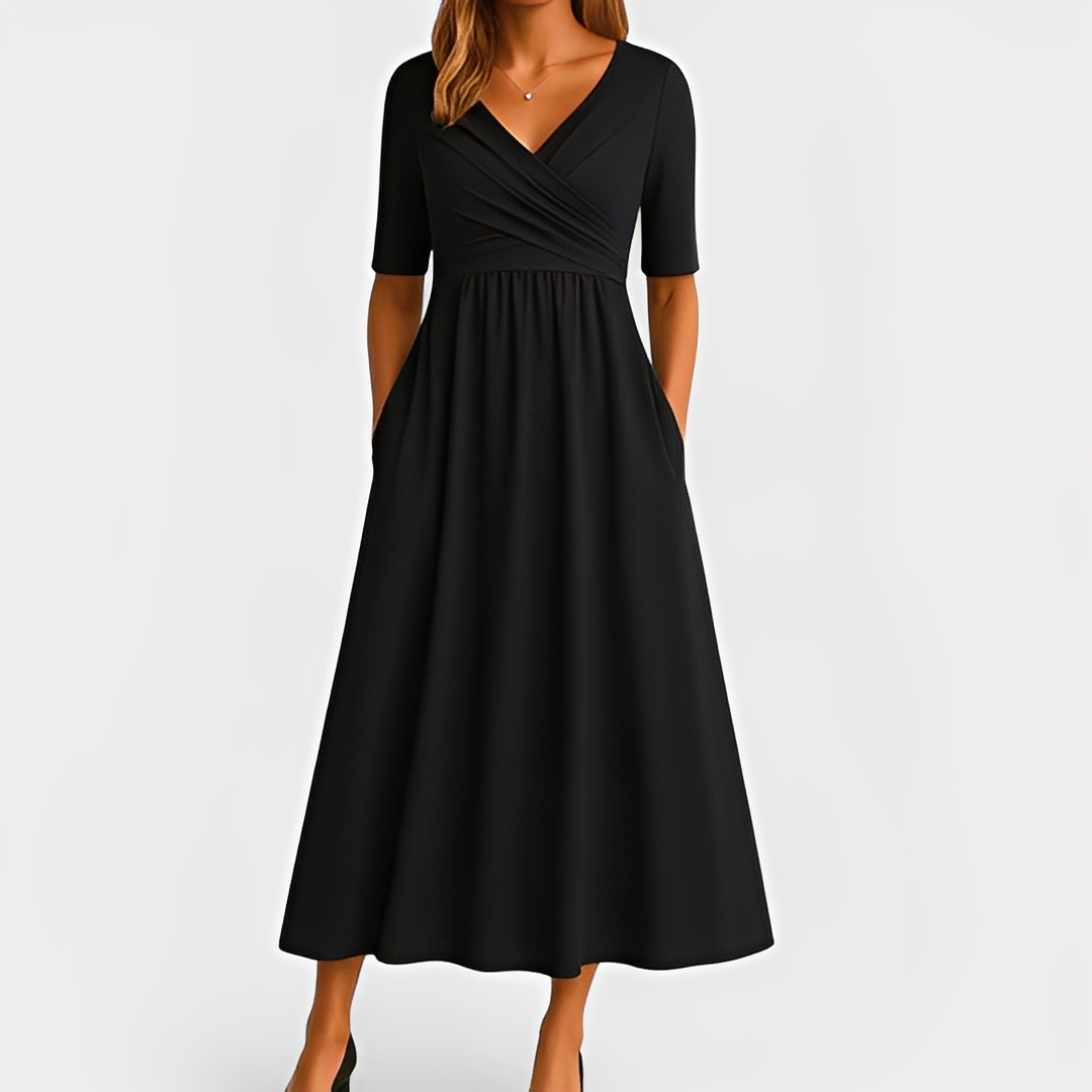Maïka - Elegantes Kleid mit V-Ausschnitt für Damen