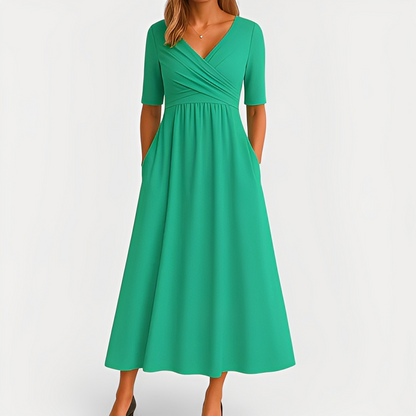 Maïka - Elegantes Kleid mit V-Ausschnitt für Damen