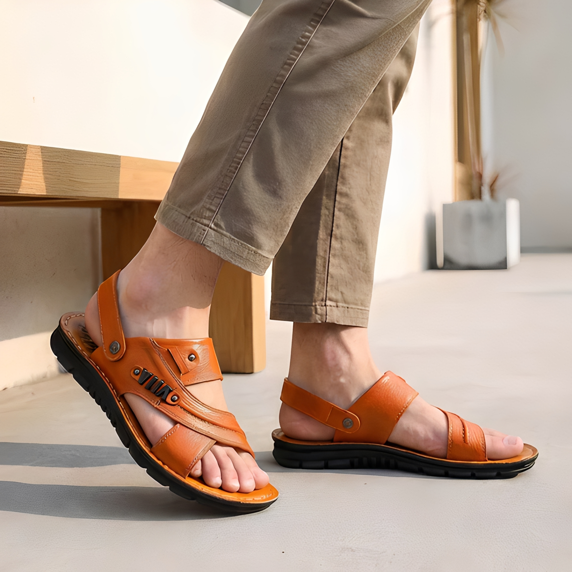 Junziem - Sandales d'été tendance pour hommes