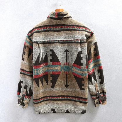 Leon – Veste style chemise à dessins aztèques