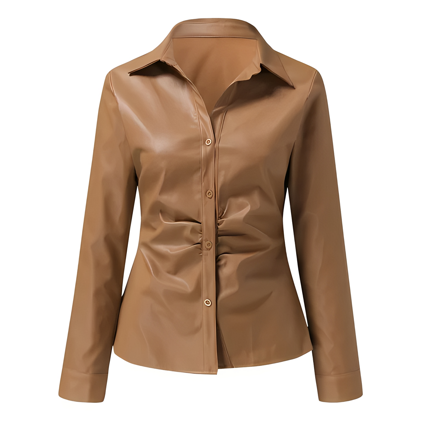 Cyriele - Blouse à la mode en cuir pour femmes