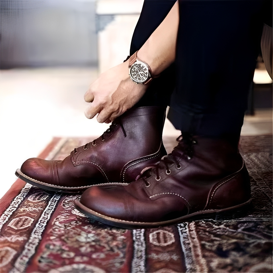 Hanzo - Bottines classiques à lacets pour homme