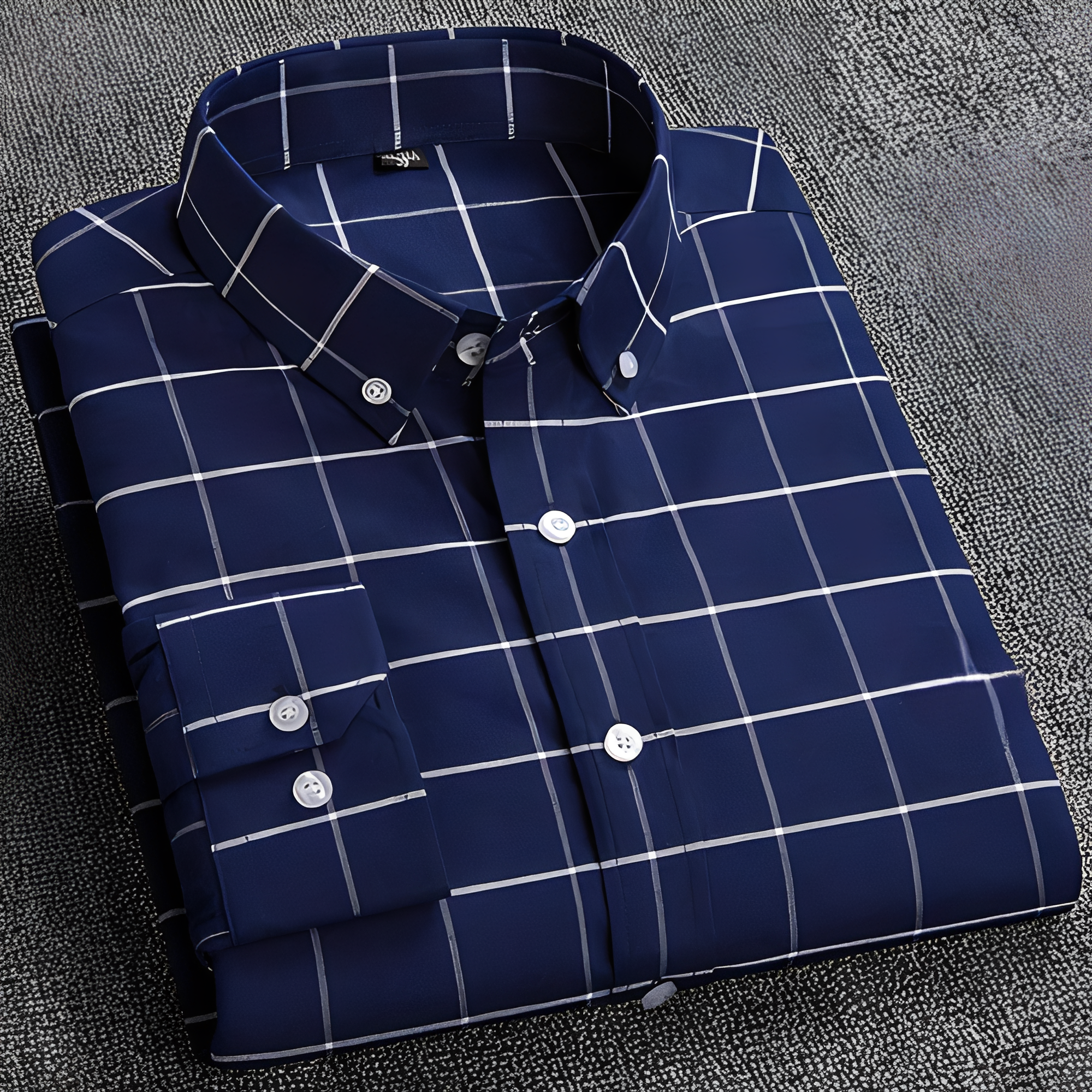 Jezriel - Chemise à carreaux tendance à manches longues pour homme