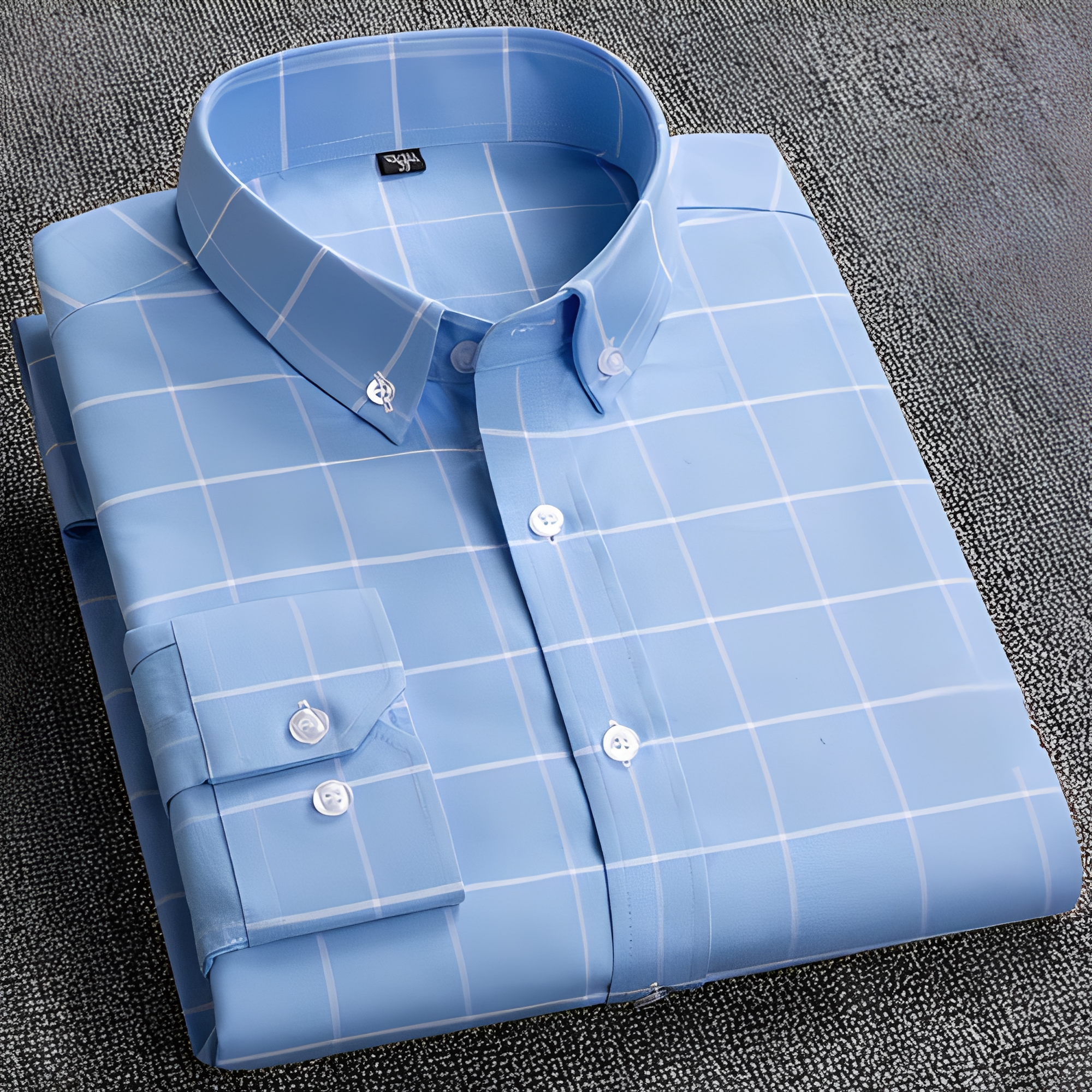 Jezriel - Chemise à carreaux tendance à manches longues pour homme