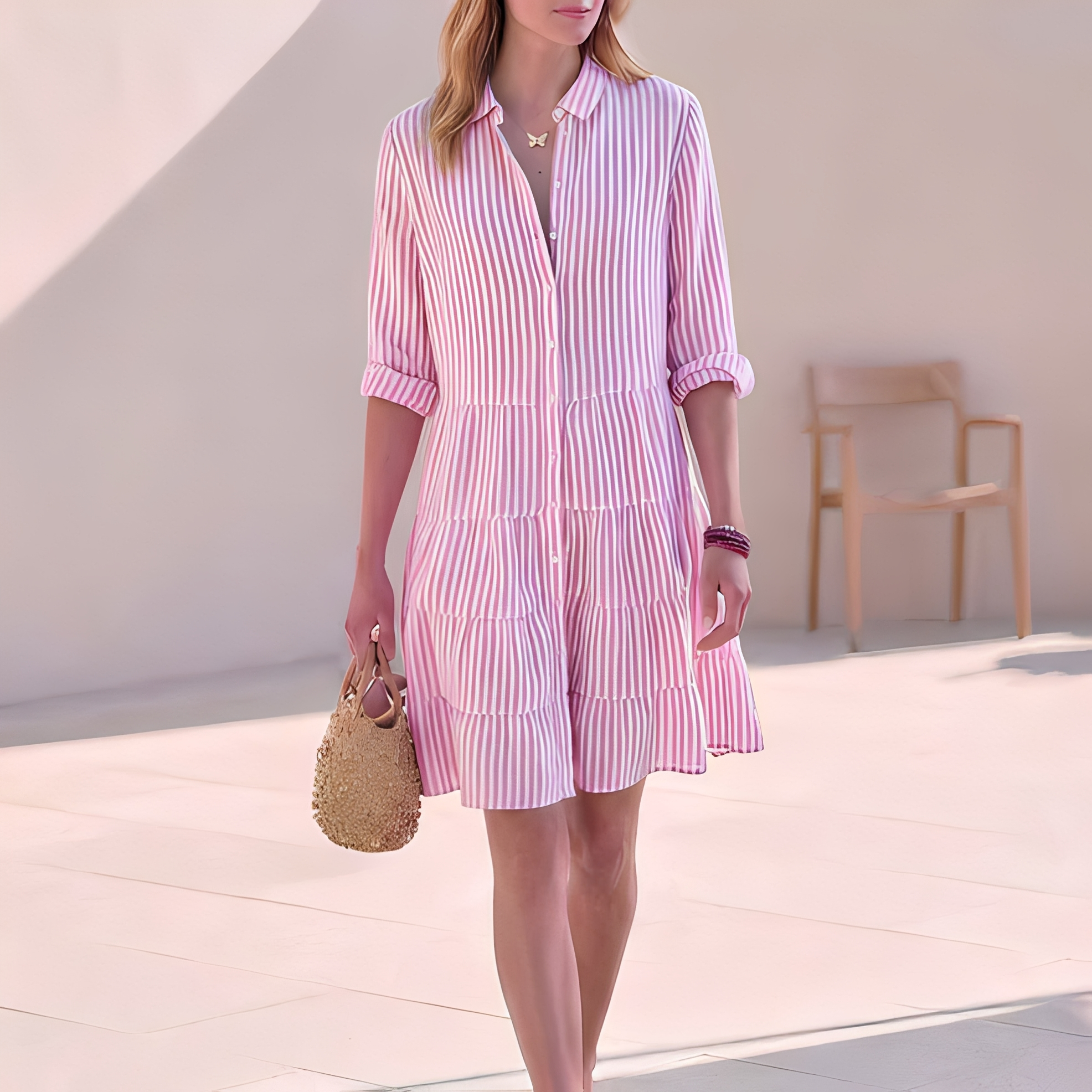 Elijah - Robe chemise d'été chic pour femme