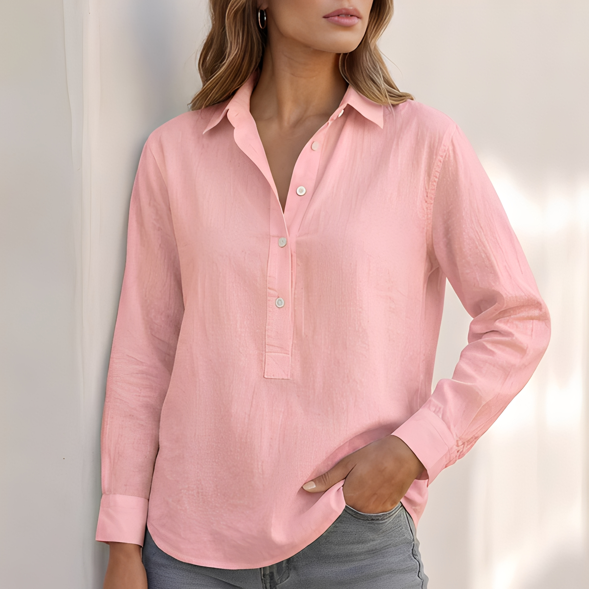 Andy - Chemise élégante à col en V pour femme