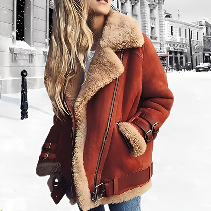 Michelle - Wool and faux fur jacket for women