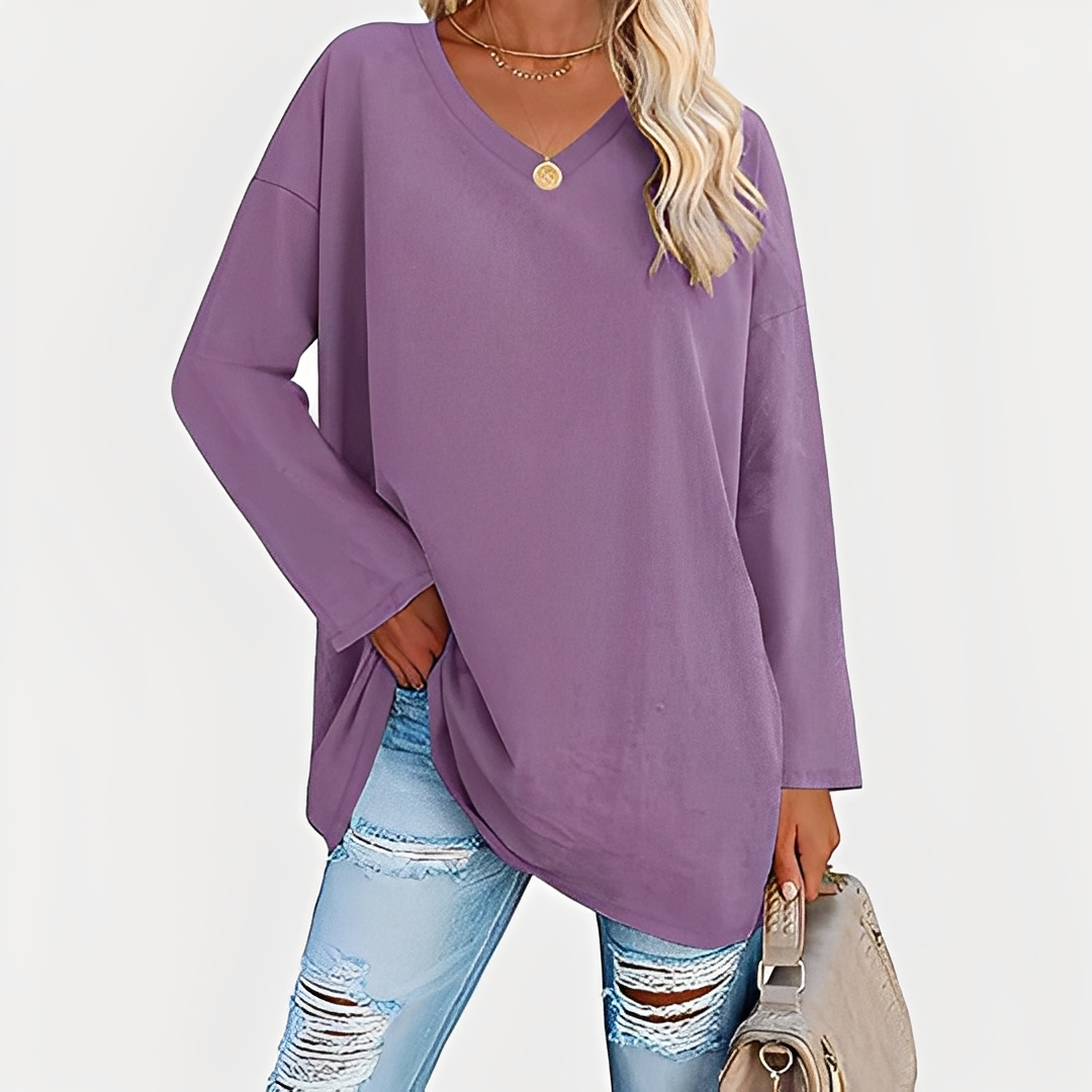 Laëtitia - Elegant loose long-sleeved blouse for women