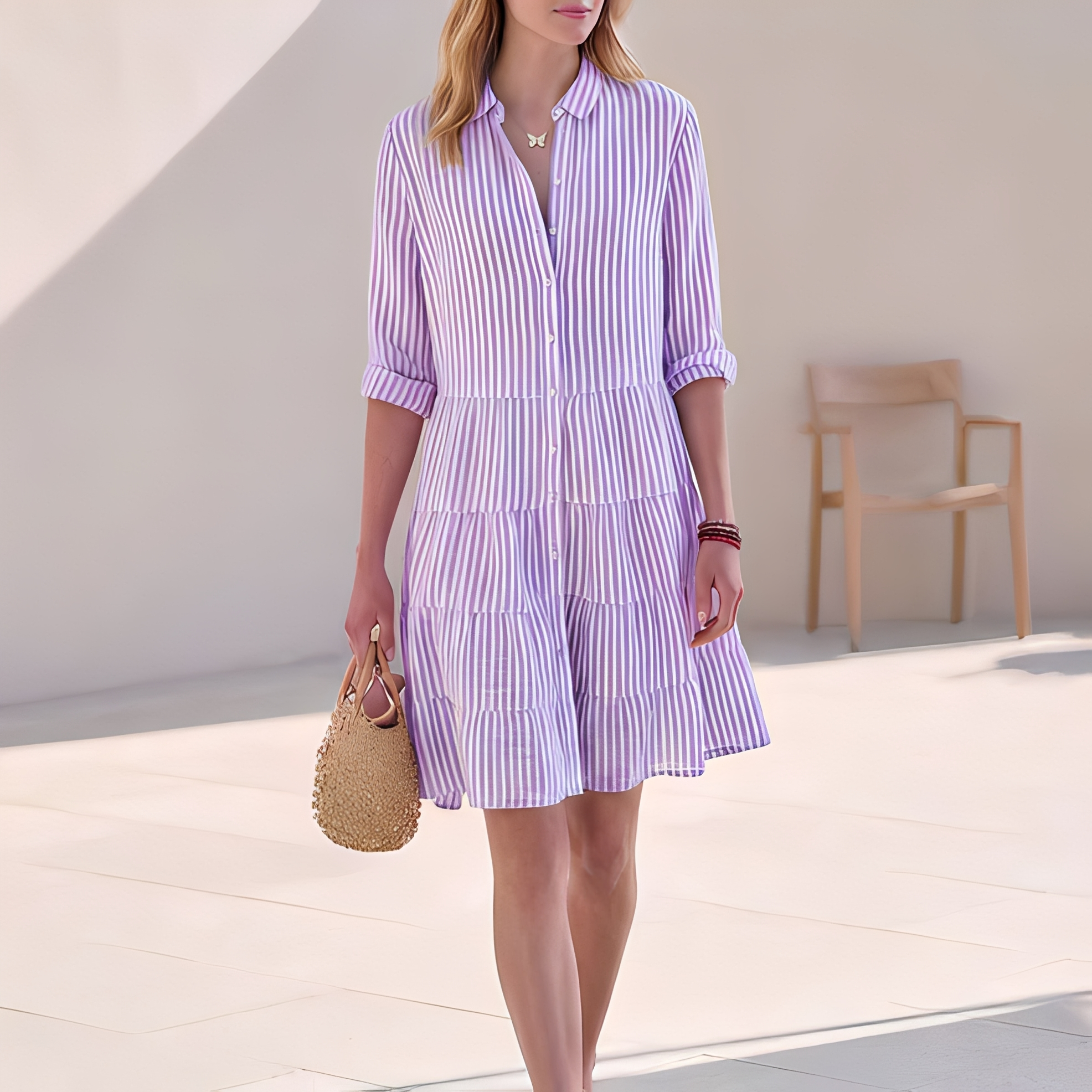 Elijah - Robe chemise d'été chic pour femme