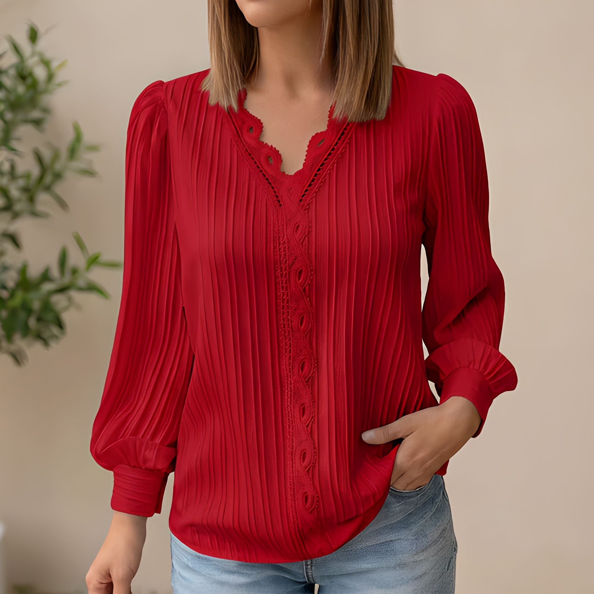 Antonette - Blouse d'été élégante à col en V pour femme