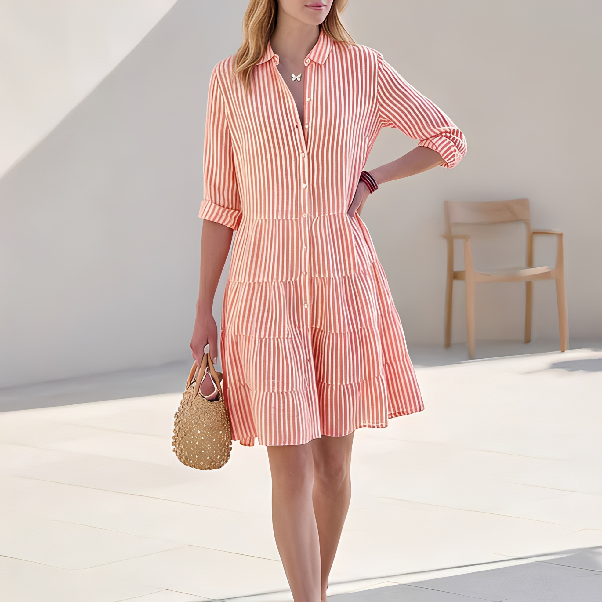 Elijah - Robe chemise d'été chic pour femme