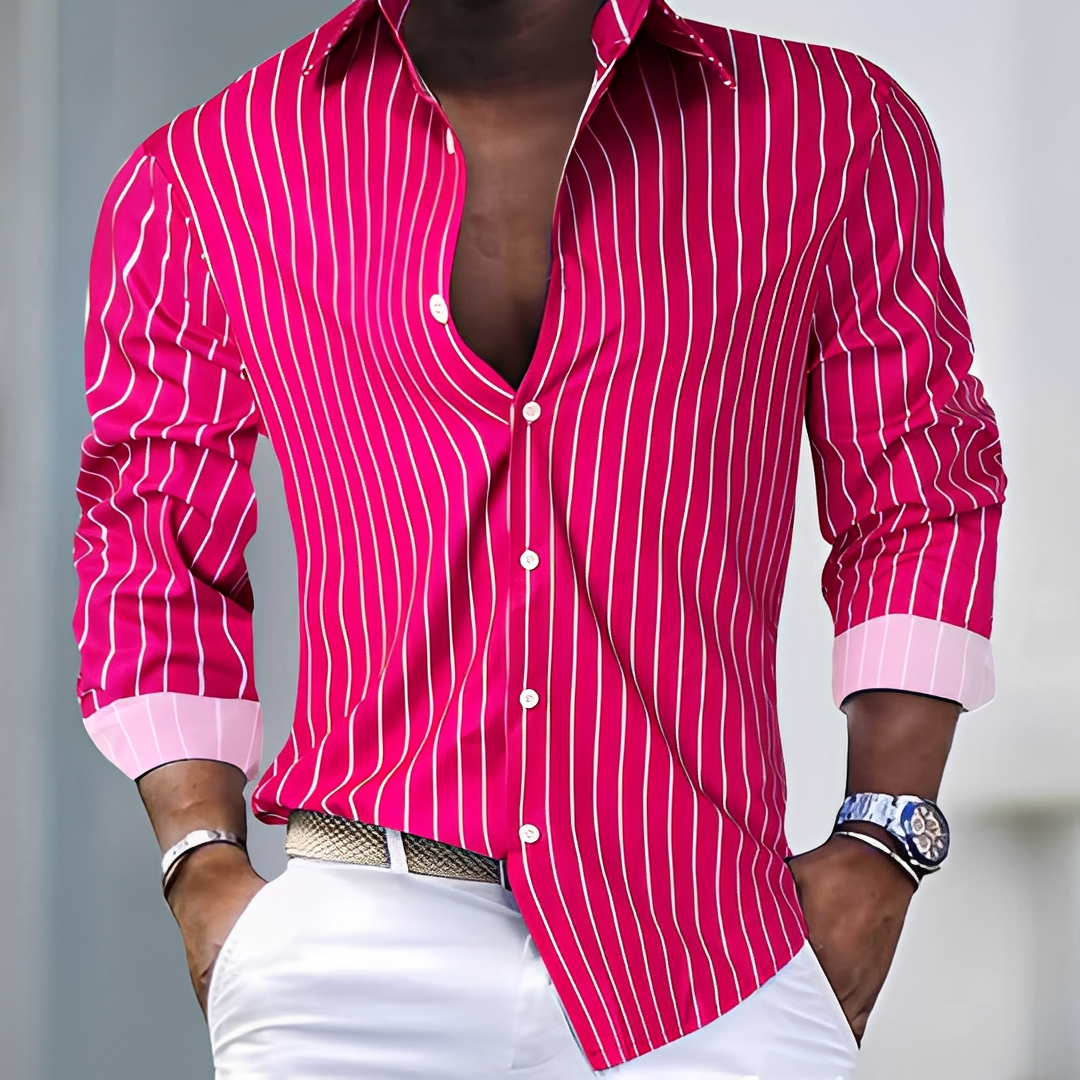 Wilbert - Chemise rayée classique pour homme