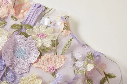 Andrea - Maxikleid durchsichtig mit zarter Stickerei