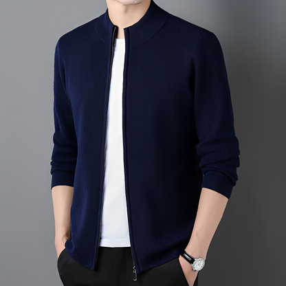 Derek - Bequemer Herrenstrickjacke mit Reißverschluss