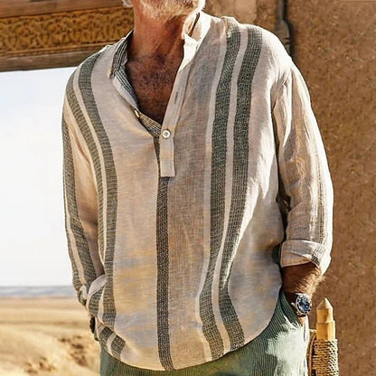 Yano – Chemise en lin vintage pour homme