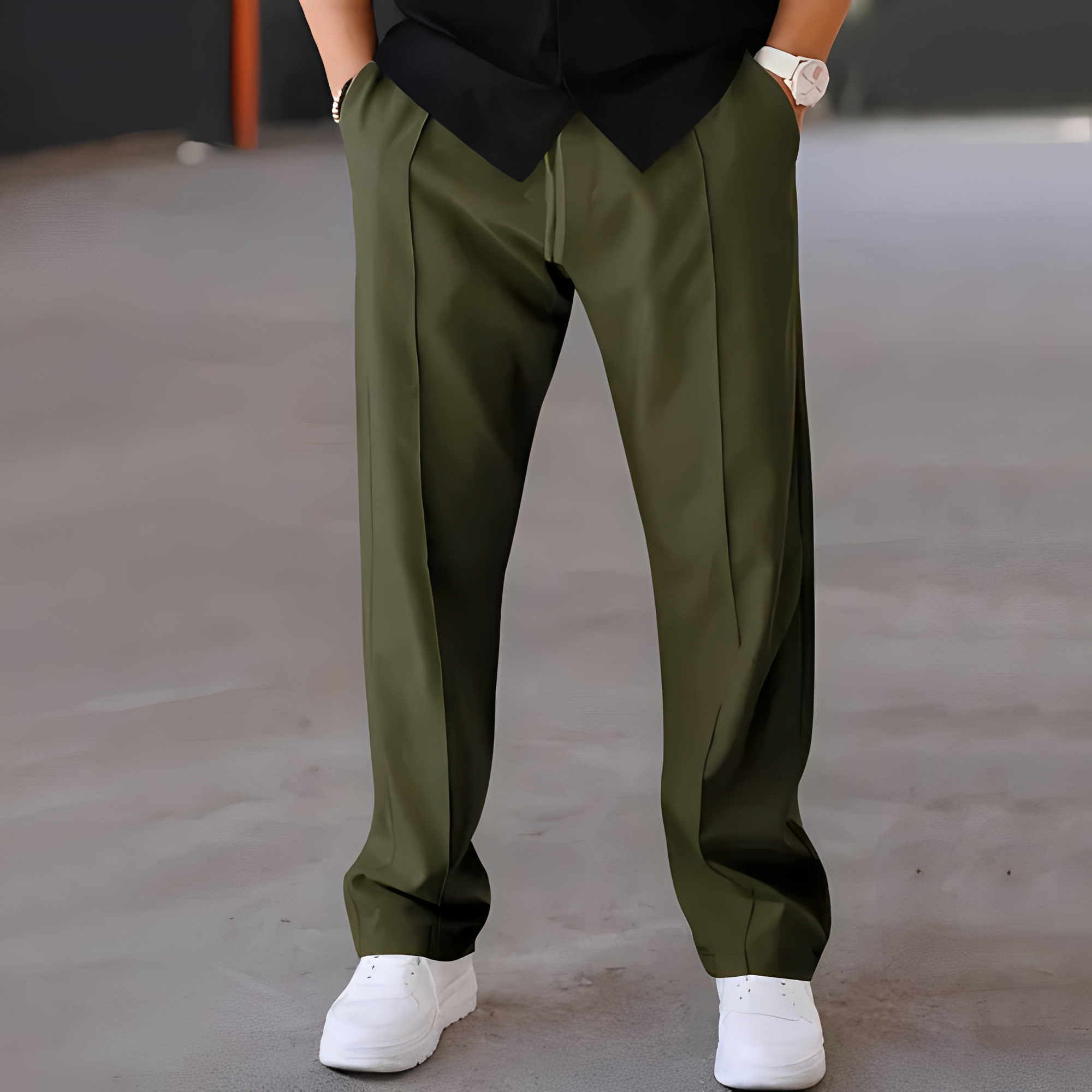 Fresniel - Pantalon droit ample tendance pour homme