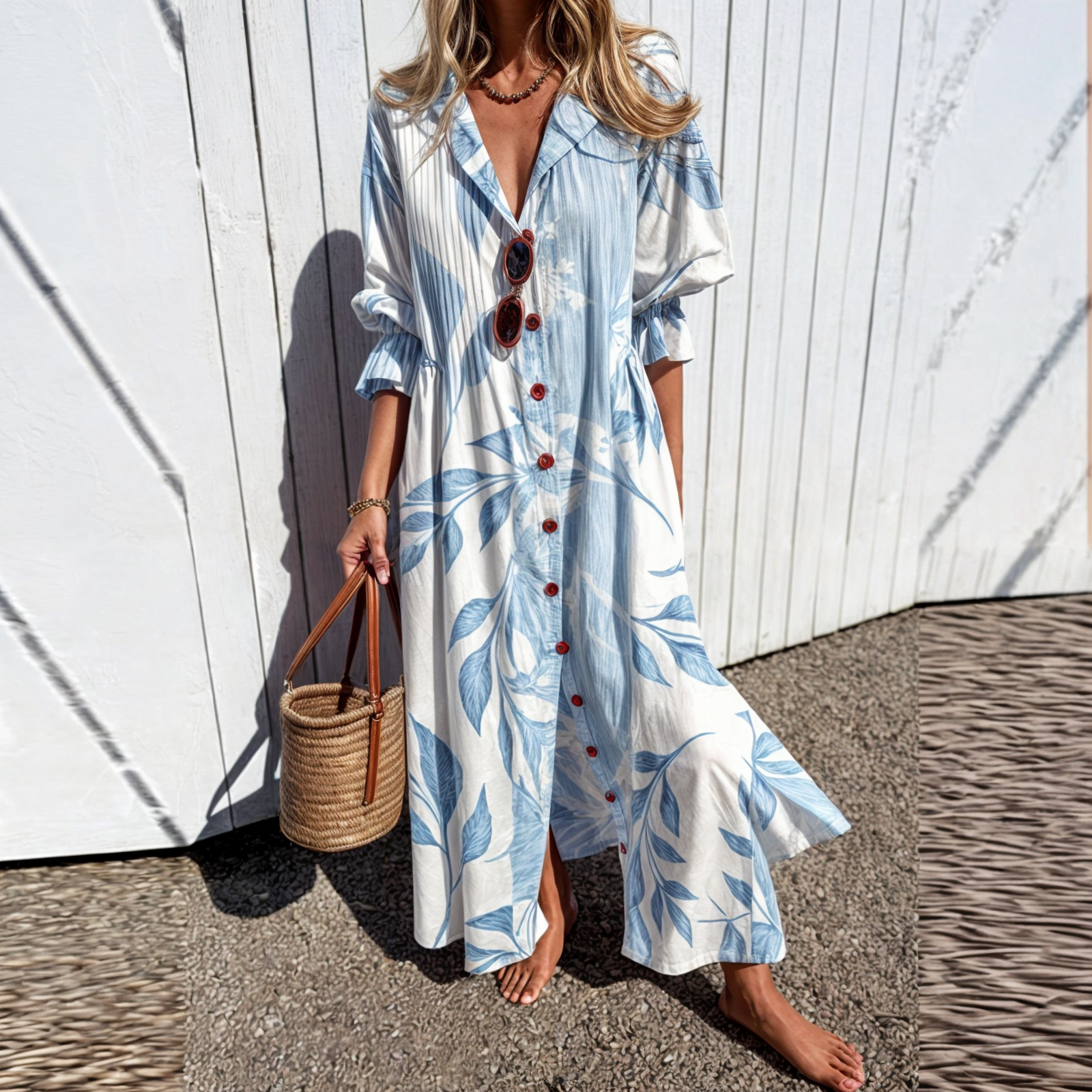 Noelia – Robe-chemise avec imprimé floral vif