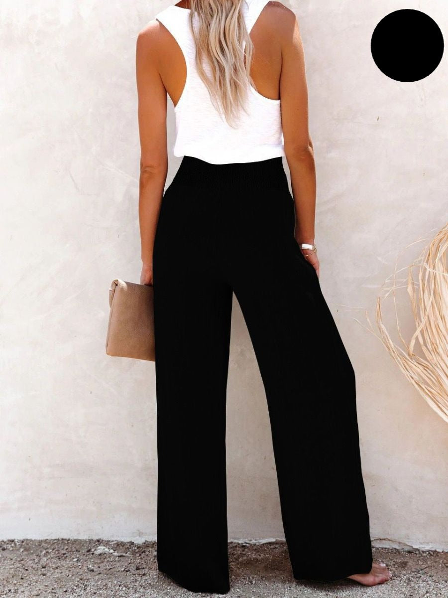 Sophia – Pantalon taille haute coton & lin