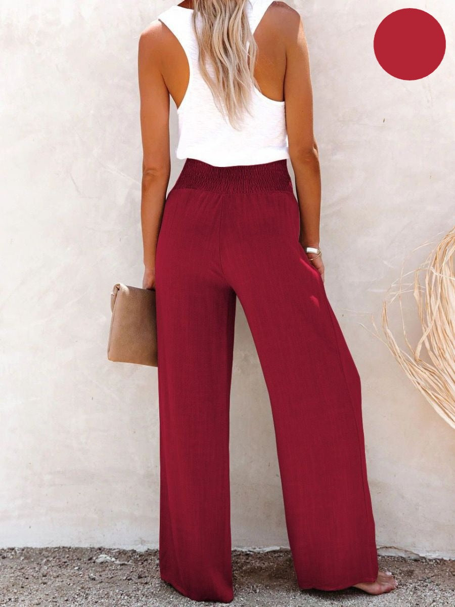 Sophia – Pantalon taille haute coton & lin