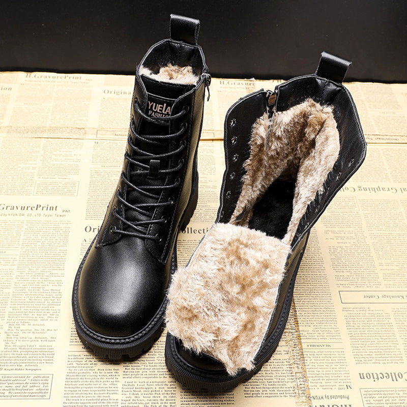 Marion – Bottes d'hiver en cuir noires