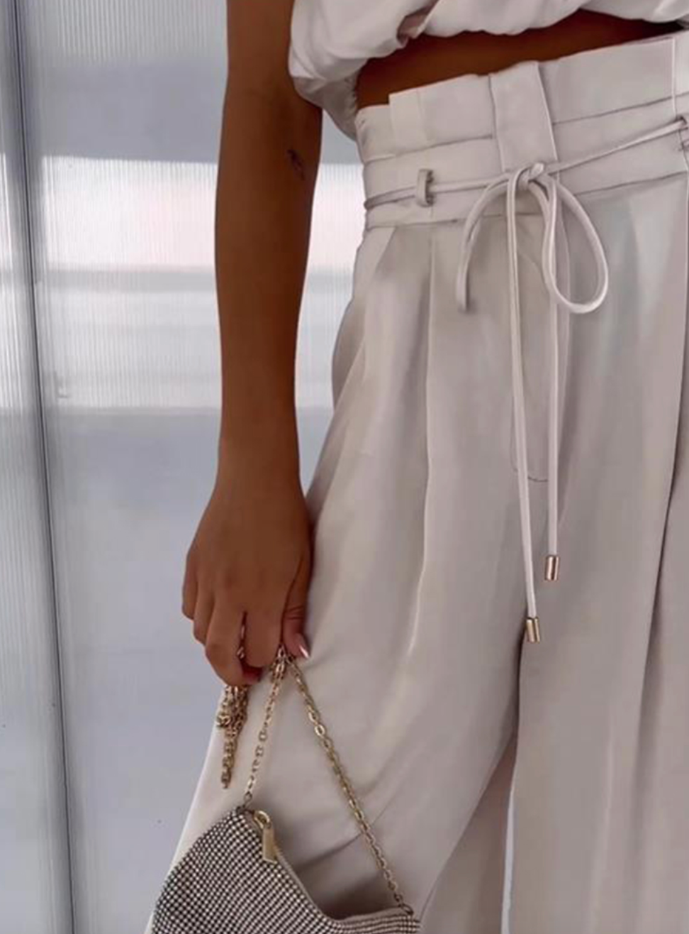 Glorivic - Sleeveless silk set