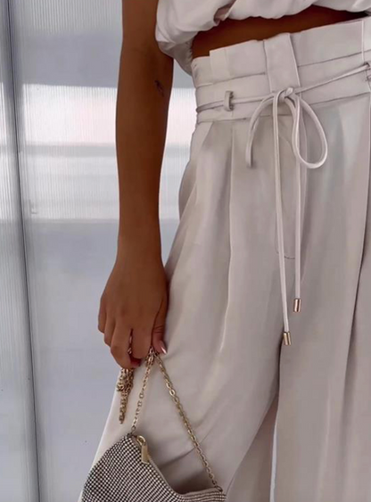 Glorivic - Sleeveless silk set