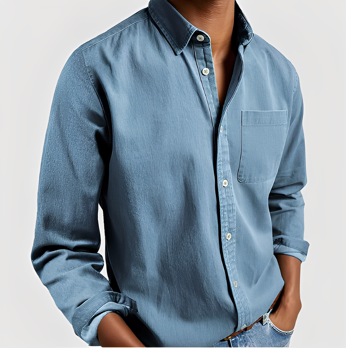 Maxime - Chemise en Jean Décontractée Mélange Doux