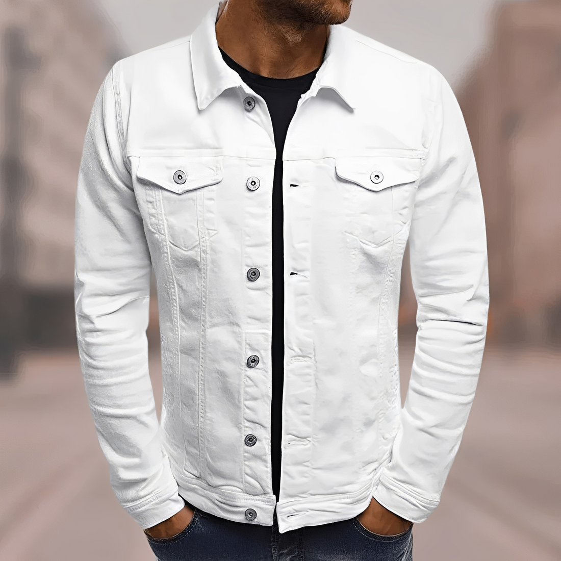 Krix - Veste en denim confortable pour homme